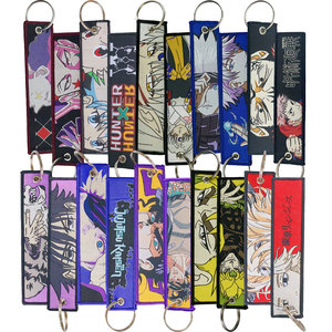 100 styles de porte-clés brodés <span class=keywords><strong>anime</strong></span> de haute qualité, porte-clés pour sac à dos, décoration de sac à dos - Product Image 4