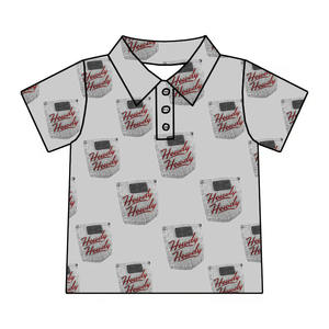 <strong>2026</strong> New Arrival Kids Clothing Popular Style Summer Style Western cowboy Short Sleeve Button up <strong>Boys</strong> Polo t Shirt - Product Image 2