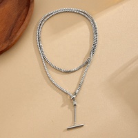 Yiwu Aceon Collier en acier inoxydable, design queue de renard, chaîne mode avec perles en caoutchouc réglables, style lariat