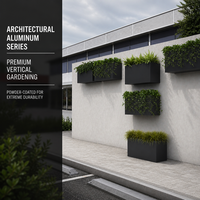 Jardinière murale en aluminium thermolaqué avec support mural, résistante aux intempéries, pour façade de bâtiment commercial