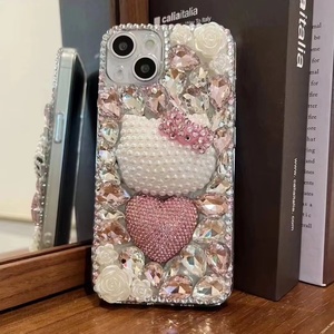 Chat de dessin animé mignon pour <span class=keywords><strong>iPhone</strong></span> 17Air Phone Case16pro Full - Body Bling Strass 15max Antichoc 13 Housse de protection - Product Image 6