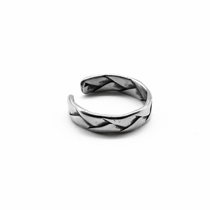 yunnique Woven Open <b>Titanium</b> Steel <b>Ring</b> Unisex Geometric Retro Jewelry Gift - Product Image 2