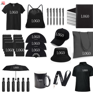 Customize Black Series Printing Personality Logo Notebook Cap Bucket Hat Lanyard T-shirt Luxury Business Promotional Gift Set