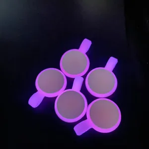 OKSILICONE 2cm Circle 1pcs Can Be Ship Glow In The Dark Laser Phone Number Silicone Pet ID Tag For Anti-lost Dogs Cats Pets