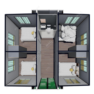 Maison préfabriquée moderne pliable et extensible, maison préfabriquée, bureau conteneur, maison <span class=keywords><strong>2</strong></span> chambres - Product Image 4