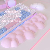 Tapis de souris Cloud Ensemble de repose-poignets pour clavier Remplissage en mousse à mémoire de forme PU avec base antidérapante Tapis de clavier ergonomique