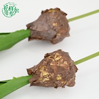 Fleur artificielle réaliste en forme de bulbe de jacinthe marron rustique de 25 cm pour jardin, patio, hall d'entrée, arrangement de table, décoration de café
