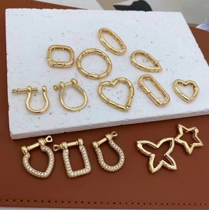 Composants de bijoux plaqués or 18 carats en gros, fermoirs à vis pavés de zircone cubique pour la fabrication artisanale de bijoux DIY - Product Image 5