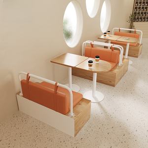 ที่นั่งบูธพนักพิงสบายสไตล์ครีมหวาน ซิต้า สลตา ดารา บาร์รา เหมาะสำหรับร้านขนมหวาน ร้านอาหารเน็ตฟลิกซ์ - Product Image 3