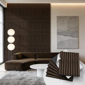 Panneau acoustique en PVC <span class=keywords><strong>à</strong></span> grain de bois auto-adhésif, panneau acoustique en feutre polyester absorbant le son, panneau acoustique <span class=keywords><strong>à</strong></span> lamelles pour mur et <span class=keywords><strong>plafond</strong></span> - Product Image 1