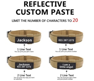 Conjunto de correa de nailon reflectante de lujo personalizado para mascotas, mango cómodo, <span class=keywords><strong>collar</strong></span> de pastor alemán sencillo a la moda para sólido mediano y grande - Product Image 3