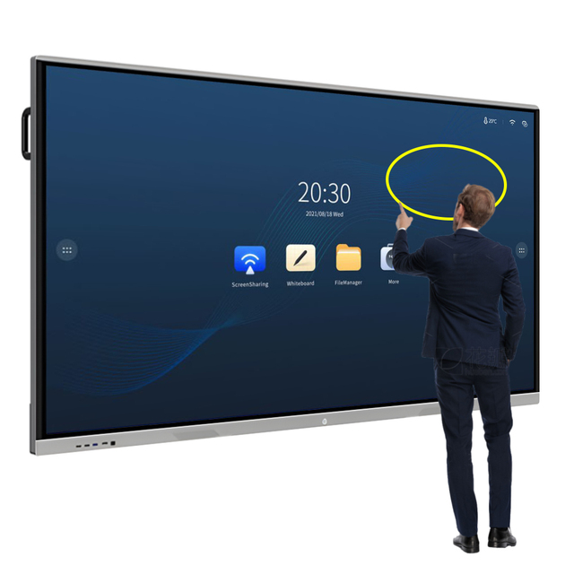 Dual Systems 75" 4K Ultra HD 20-Point Touch Interactive Smart Whiteboard with Android/Windows OS Wall-Mounted LCD Panel
