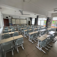 Ensemble de bureau d'étude et de chaise de pause déjeuner réglables en bois pour enfants Nuoerle, pour les élèves du primaire et du secondaire