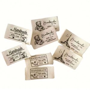 Étiquettes tissées en coton personnalisées en gros, faible MOQ 100 pièces, étiquettes pour vêtements - Product Image 3