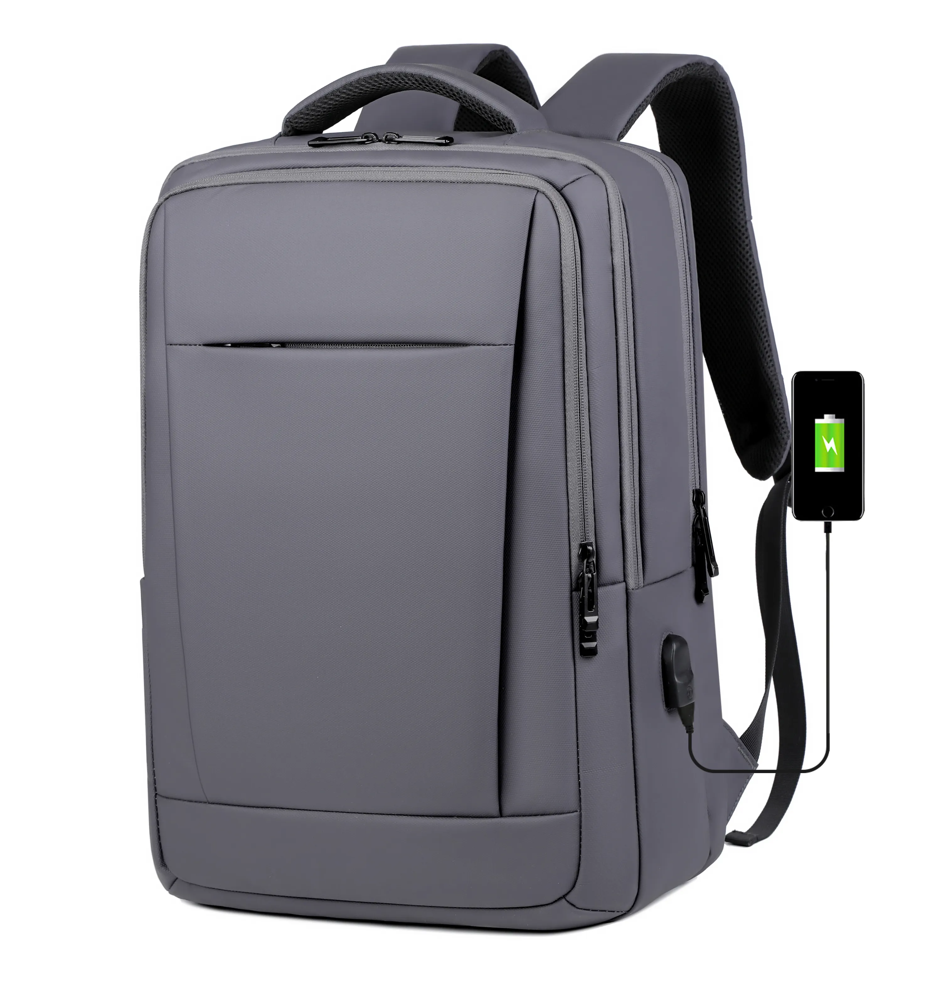 Toptan OEM fabrika su geçirmez erkek okul öğrenci rahat spor seyahat iş USB fermuar dizüstü sırt çantası