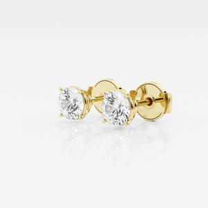 Boucles d'oreilles exclusives en diamant de laboratoire pour femmes, taille brillant rond, argent sterling 925, bijoux fins de luxe, cadeau - Product Image 3