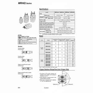 Pinza rotativa SMC Pneumatics, piezas neumáticas de MRHQ25D-90S-N - Product Image 1