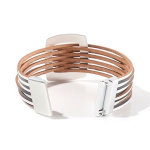 Friendship <b>Leather</b> <b>Bracelet</b> Professional Private Label Jewelry Crushed Opal Inlay Holiday Gift for Women Certified Color Time - Product Image 4