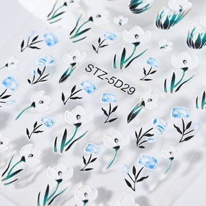 Autocollants pour ongles 5D Fleurs Lignes géométriques Décoration Acrylique Embossé Sliders Fleurs Autocollants pour ongles Cerisier en fleurs <span class=keywords><strong>Manucure</strong></span> 5D1009 - Product Image 5