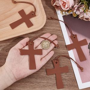 Wholesale PU Leather Bible Cross <b>Bookmarks</b> Soft Blank Book Marks Decorative Page Marker for Bibles Prayer Books Church <b>Gifts</b> - Product Image 1