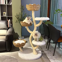 Grande structure d'escalade pour chat en feuilles de bananier naturelles tressées à la main, griffoir, maison pour chat, arbre à chat, plateforme de saut pour chat, jouet pour chat