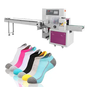 Full automatic easy to operate horizontal packaging flow socks packing machine