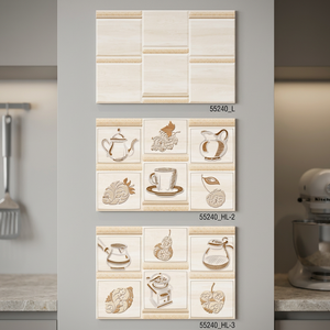 Foshan Factory 300x450mm Glossy Waterproof Ceramic Wall <b>Tiles</b> Japanese Design for Anti-Smoke Kitchen Hall & Bathroom Use - Product Image 1
