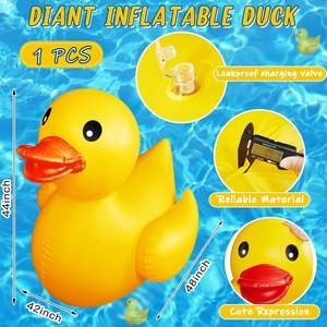 Pato Inflable Gigante de PVC de 4 Pies, Flotador para Piscina de Playa de Verano para Niños y Adultos, Decoración para Fiestas de Cumpleaños y Carnaval - Product Image 2
