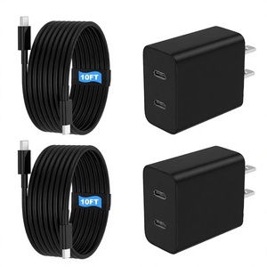 <span class=keywords><strong>Chargeur</strong></span> portable de haute qualité avec prise américaine 45W, double port Type C, adaptateur de charge rapide et câble, adaptateur de <span class=keywords><strong>chargeur</strong></span> de voyage USB pour téléphone - Product Image 1