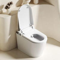 WC intelligent monobloc allongé WDF avec capteur automatique, télécommande incluse, siège chauffant, double chasse d'eau, montage au sol
