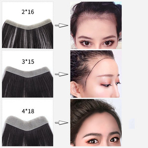 ML 여성용 인모 앞머리, 이마 헤어라인 커버용 무결점 더블 프론탈 피스 가발 - Product Image 3