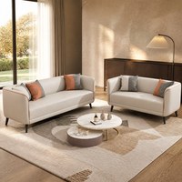 Ensemble de canapés modulaires de luxe en cuir PU pour petits appartements - Design moderne