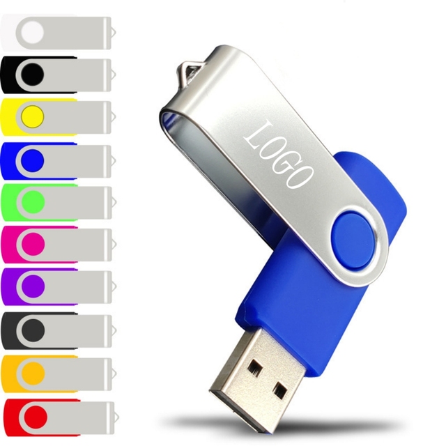 Custom Logo 2.0 3.0 Swivel USB Flash Memory Drive Usb Stick Pendrive 128MB 1Gb 2Gb 4Gb 8Gb 16Gb 32Gb 64Gb 128Gb