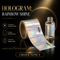 Étiquettes personnalisées pour petites bouteilles en PET holographiques, style occidental, design original