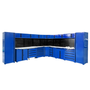 Armoires à outils modulaires modernes en acier, système d'armoires de garage robustes à fixation murale en métal, avec établi de rangement pour garage - Product Image 6