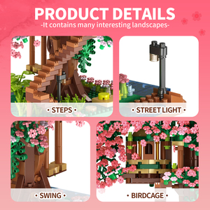 Cherry Tree House 609 Micro Drill, Bloques de Construcción de Plástico ABS de Partículas Pequeñas, Juguete Educativo de Ensamblaje de Flores, Regalo Unisex - Product Image 3