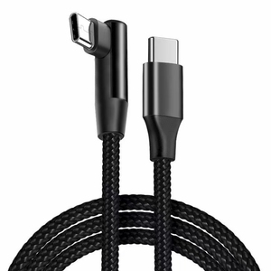 90-độ Angled nylon <span class=keywords><strong>b</strong></span>ện <span class=keywords><strong>USB</strong></span>-C <span class=keywords><strong>USB</strong></span>-C Cáp dữ liệu nhanh chóng sạc 3A tương thích IOS điện thoại di động xe ô tô ngân hàng điện máy tính - Product Image 1
