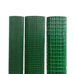 Factory high quality 6 gauge welded wire mesh fence 4x4 green pvc coated welded wire mesh