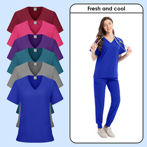 Unisex Scrub Suit Set Short Sleeve Moisture Wicking Hospital Uniforms For Medical Dental Veterinary Use - Product Image 1