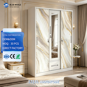 <span class=keywords><strong>Armadio</strong></span> in Acciaio a 3 <span class=keywords><strong>Ante</strong></span> <span class=keywords><strong>Scorrevoli</strong></span> Antiumidità e Antimuffa, Silenzioso, Personalizzabile per la Casa - Product Image 1