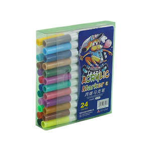 热卖12/24/36/48彩色水彩儿童绘画卡通亚克力颜料记号笔套装 - Product Image 3