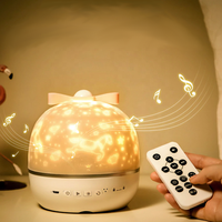 Projecteur nuit ciel étoilé rotatif, avec boîte de haut-parleur sans fil et télécommande, 6 motifs