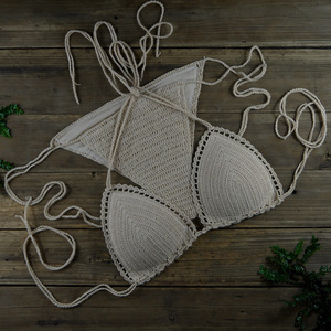 Set Bikini all'Uncinetto Texturizzato, Costume da Bagno Lavorato a Mano per Donna, Abbigliamento da <span class=keywords><strong>Spiaggia</strong></span> Boho, Costume Estivo per Vacanze, Piscina e Resort - Product Image 2