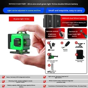 Mini niveau laser ultra-petit haute puissance, lumière verte, 16 lignes, pose de carrelage, nivellement automatique - Product Image 5