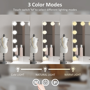 Hot-bán 58x46cm Dimmable LED ánh sáng bóng đèn trang điểm gương cá nhân khách sạn thắp sáng Magnifying X10 gương mỹ phẩm gương - Product Image 3