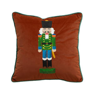 ปลอกหมอนอิงปักเลื่อมนัทแครกเกอร์ที่กำหนดเองพร้อมปลอกหมอนตกแต่งท่อกำมะหยี่นุ่มสำหรับวันหยุดคริสต์มาส - Product Image 4