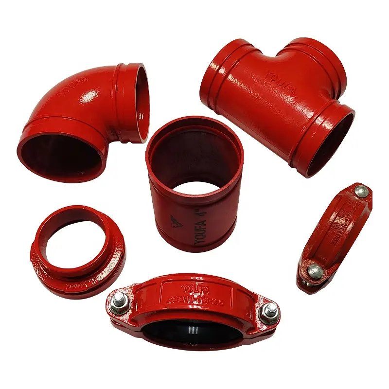 Fire Fighting Grooved Tee Elbow Union Reducer Cross Flexible coupling fittings