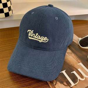 Gorra de béisbol unisex de pana de alta calidad para invierno, de 6 paneles, de poliéster/algodón, con logotipo bordado personalizado, imagen común, venta al por mayor. - Product Image 6