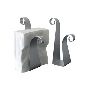 Set Of 2 Metal Silver <b>Color</b> Napkin Holder Customized Shape And Size <b>Tissue</b> <b>Paper</b> Holder From Manufacture In India - Product Image 1