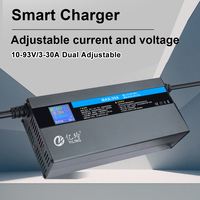 Chargeur de batterie au lithium réglable 48V 60V 72V, charge rapide, réglable 10-95V 58.8V 73V 84V 71.4V 87.6V, réglable 3-30A 30A